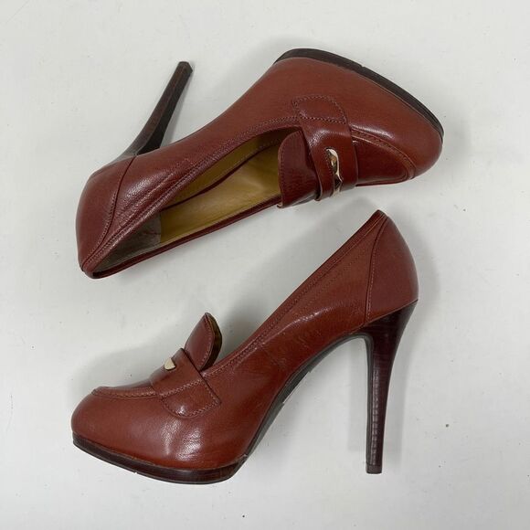 Nine West DancinDark Women's Classic Platform Pumps Slip On Brown Size 6.5 - Picture 5 of 13